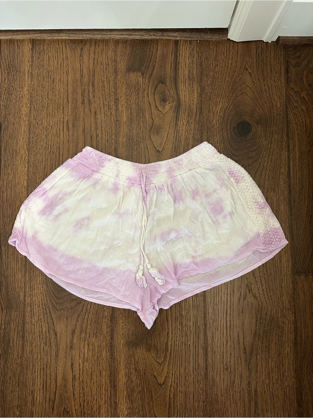 Purple and White Tie-Dye Women’s Lounge Shorts